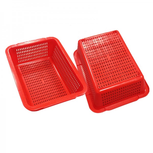 Thickened Plastic Drainage Basket Wholesale Square Sieve Classification Basket Warehouse Storage Basket Rectangular E-Commerce Distribution Basket