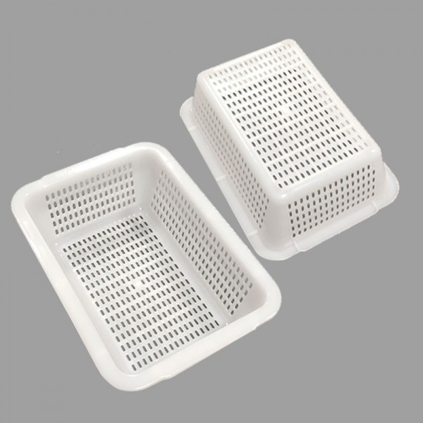 Thickened Plastic Drainage Basket Wholesale Square Sieve Classification Basket Warehouse Storage Basket Rectangular E-Commerce Distribution Basket