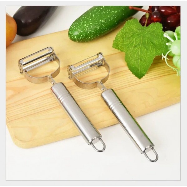 Stainless Steel Peeler, Smiling Face Planer, Fruit And Vegetable Melon Planer, Potato Planer, Shredder, Double Ended Peeler, Household Peeler