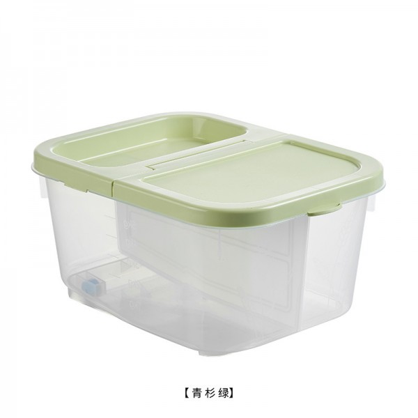 20 Kg Double Grid Household Rice Bucket, Food Grade Insect Proof And Moisture-Proof Sealed Kitchen Surface Bucket, Rice Box Storage Box, Miscellaneous Grain Bucket